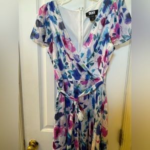 DKNY Floral Vibrant wraptie Dress